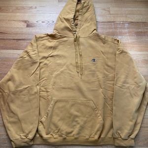 Champion Reverse Weave Hoodie Sweatshirt Solid Yellow